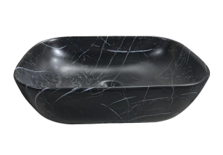 Раковина накладная Ceruttispa CR8217MMB 50см чёрный мрамор матовый